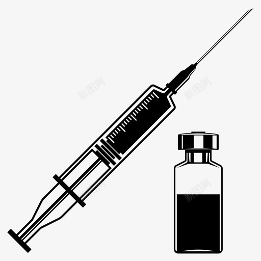 疫苗接种注射器医疗图标svg_新图网 https://ixintu.com 医疗 注射器 疫苗 疫苗接种 药品