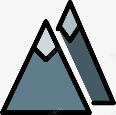 山地旅游2线色图标图标
