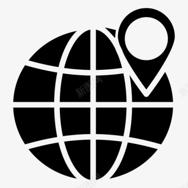 世界全球定位系统位置图标图标