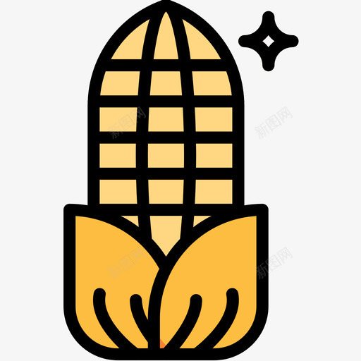 玉米野餐38线形颜色图标svg_新图网 https://ixintu.com 玉米 线形颜色 野餐38