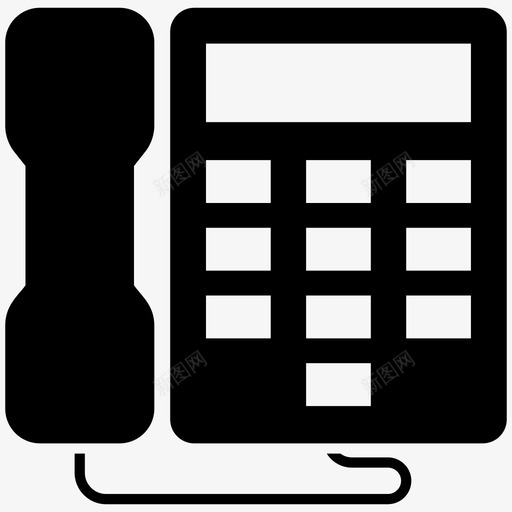 座机商务电话办公电话图标svg_新图网 https://ixintu.com 办公电话 商务电话 座机 技术设备字形图标 电信