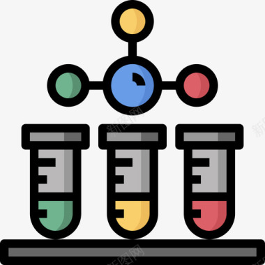 试管重工业和电力工业3线性颜色图标图标