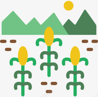 玉米农村6平坦图标图标