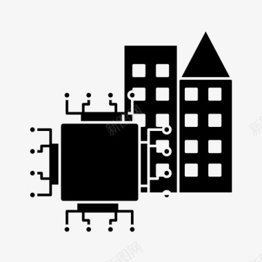 公寓金融人工智能商务金融图标图标