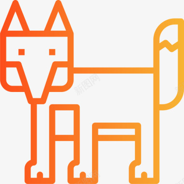 狐狸动物8梯度图标图标