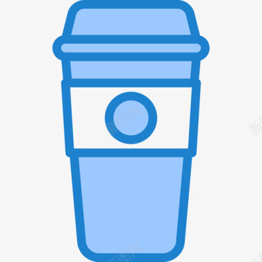 纸杯咖啡52蓝色图标图标