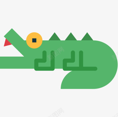 鳄鱼动物7扁平图标图标