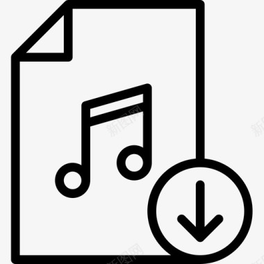 音乐文件多媒体38线性图标图标