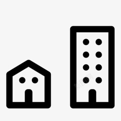 干净街道建筑开心建筑物城市房子图标高清图片