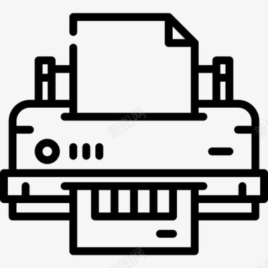 印刷品艺术工作室16线性图标图标