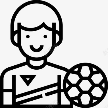 足球运动员体育头像4直线型图标图标