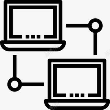连接网络和数据库概要线性图标图标
