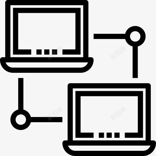连接网络和数据库概要线性图标svg_新图网 https://ixintu.com 线性 网络和数据库概要 连接