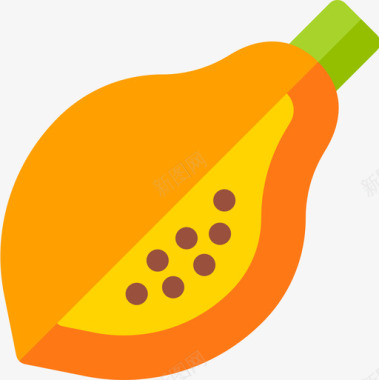 木瓜水果和蔬菜16扁平图标图标