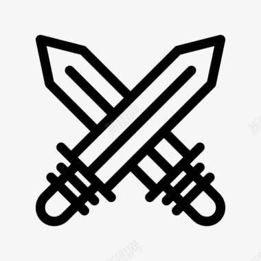 剑交叉剑体育图标图标