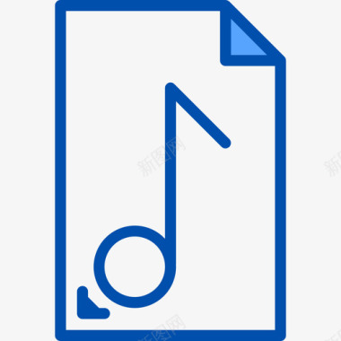 音频文件和文件夹9蓝色图标图标