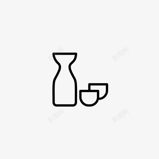 清酒瓶杯子日本图标svg_新图网 https://ixintu.com 日本 杯子 极简主义概述 清酒瓶 葡萄酒