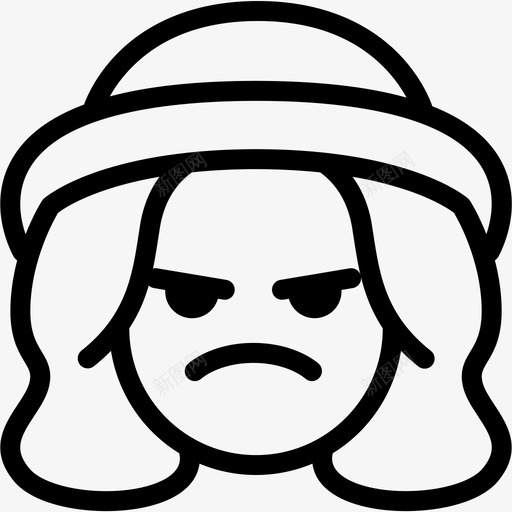 疯表情情绪图标svg_新图网 https://ixintu.com 女人 女人8个表情线 情绪 感觉 疯 脸 表情