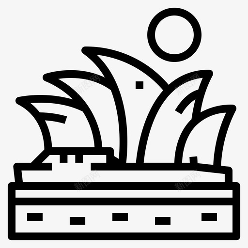 悉尼歌剧院澳大利亚地标图标svg_新图网 https://ixintu.com 地标 建筑 悉尼歌剧院 澳大利亚