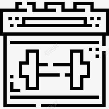 日历健身62线性图标图标