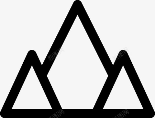 山生长三角形图标图标