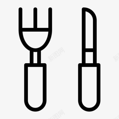 叉子和刀晚餐食物图标图标