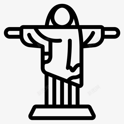 救世主基督地标和纪念碑直线的图标svg_新图网 https://ixintu.com 地标和纪念碑 救世主基督 直线的