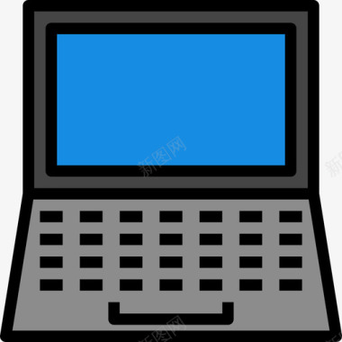 笔记本电脑电子设备8线性彩色图标图标