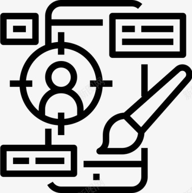 用户界面数字营销82线性图标图标