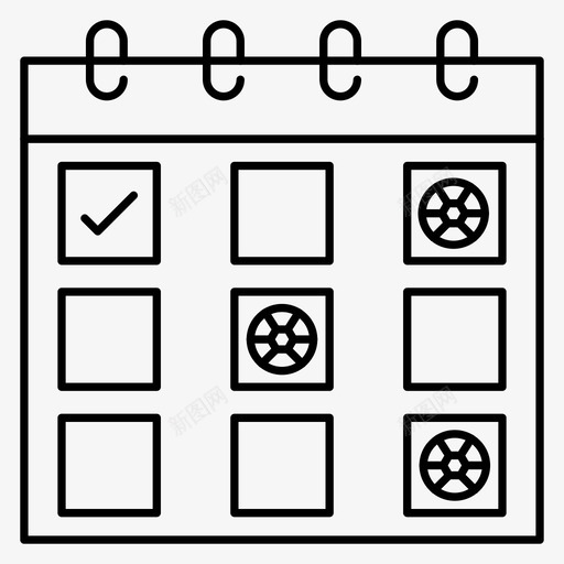 日历日期事件图标svg_新图网 https://ixintu.com 事件 日历 日期 游戏 节日 足球世界杯系列详细图标
