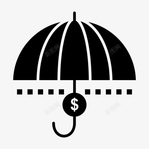 基金金融货币图标svg_新图网 https://ixintu.com 保护伞 基金 支持 货币 金融 银行金融和市场经济