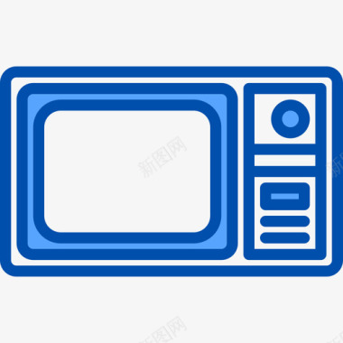 电视复古小工具6蓝色图标图标