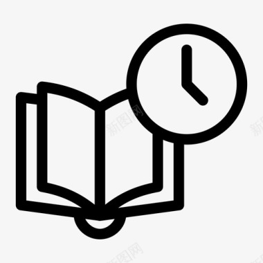书和钟时间挂钟图标图标