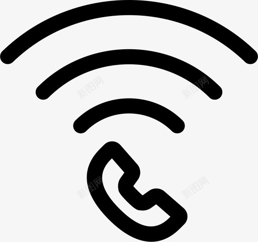 连接通话拨号图标svg_新图网 https://ixintu.com wifi 拨号 波浪 电话 连接 通话