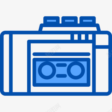 录音机复古小工具8蓝色图标图标