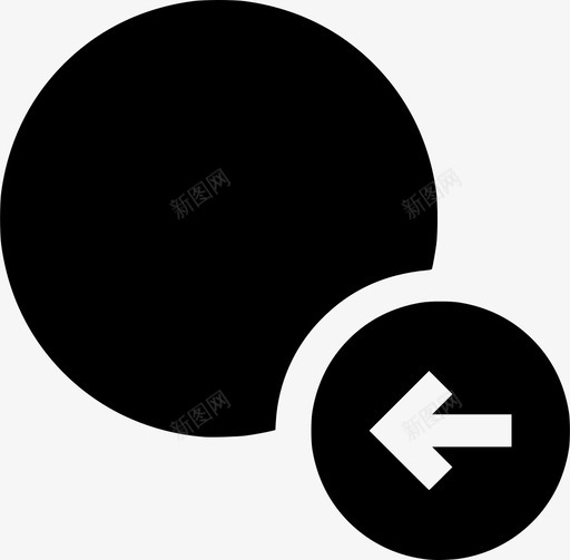 左圆球圆箭头图标svg_新图网 https://ixintu.com 圆 圆箭头 左圆 形状 球 用户界面