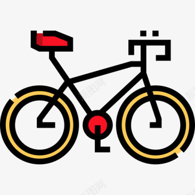 自行车运动型37线性颜色图标图标