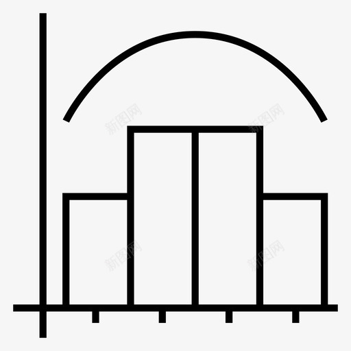 统计图表直方图图标svg_新图网 https://ixintu.com 图表 数据分析清晰 正态分布 直方图 统计 高斯分布