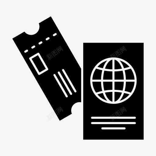 护照商务机票图标svg_新图网 https://ixintu.com 商务 度假 护照 旅行 机票 现代商务