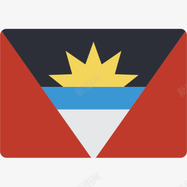 安提瓜和巴布达国旗15平坦图标图标