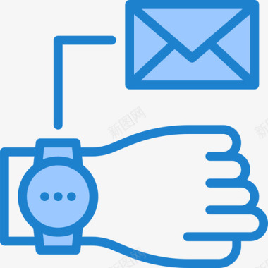 电子邮件智能手表3蓝色图标图标