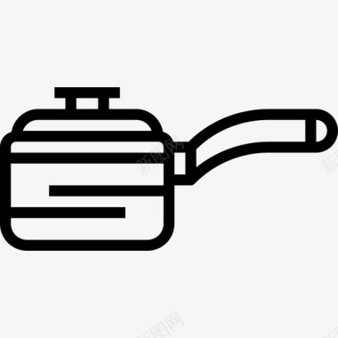 煎锅厨房工具16线性图标图标