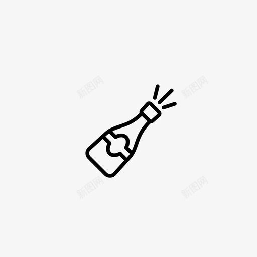香槟瓶庆祝软木塞图标svg_新图网 https://ixintu.com 庆祝 简约主义概述 软木塞 饮料 香槟瓶