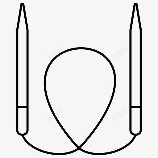 圆针手工制作针织图标svg_新图网 https://ixintu.com 圆针 手工制作 针织