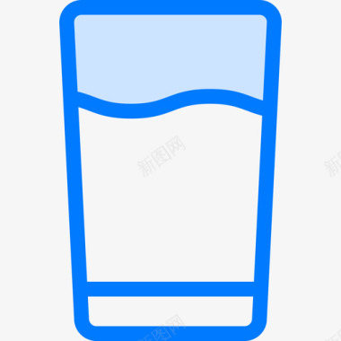 水玻璃饮料8蓝色图标图标