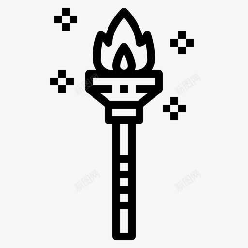 火炬火光图标svg_新图网 https://ixintu.com 光 夏威夷 火 火炬