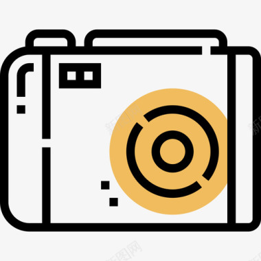 照相机照相机及附件2黄色阴影图标图标