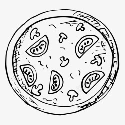 素描菜单披萨食物手绘图标高清图片