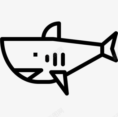 鲨鱼驱力直线型图标图标