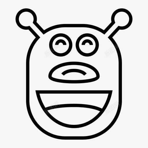机器人头怪物图标svg_新图网 https://ixintu.com 头 微笑 怪物 机器人 机器人头线